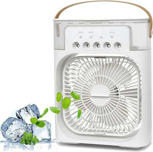 Fan Air Cooler fan USB Electric FanProduct Name: Multifunction Water Spray Mist Fan Air Cooler fan USB Electric Fan Portable Fan Air Conditioner Humidifier Fan for HomePackage Contains: 1 PieceMateriaRK TRENDING STYLERK TRENDING STYLE Fan Air Cooler