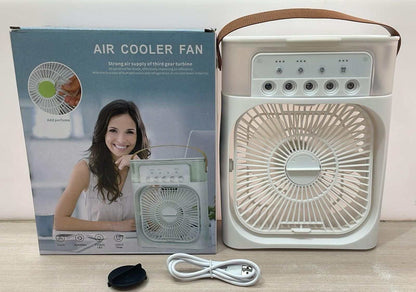 Fan Air Cooler fan USB Electric FanProduct Name: Multifunction Water Spray Mist Fan Air Cooler fan USB Electric Fan Portable Fan Air Conditioner Humidifier Fan for HomePackage Contains: 1 PieceMateriaRK TRENDING STYLERK TRENDING STYLE Fan Air Cooler