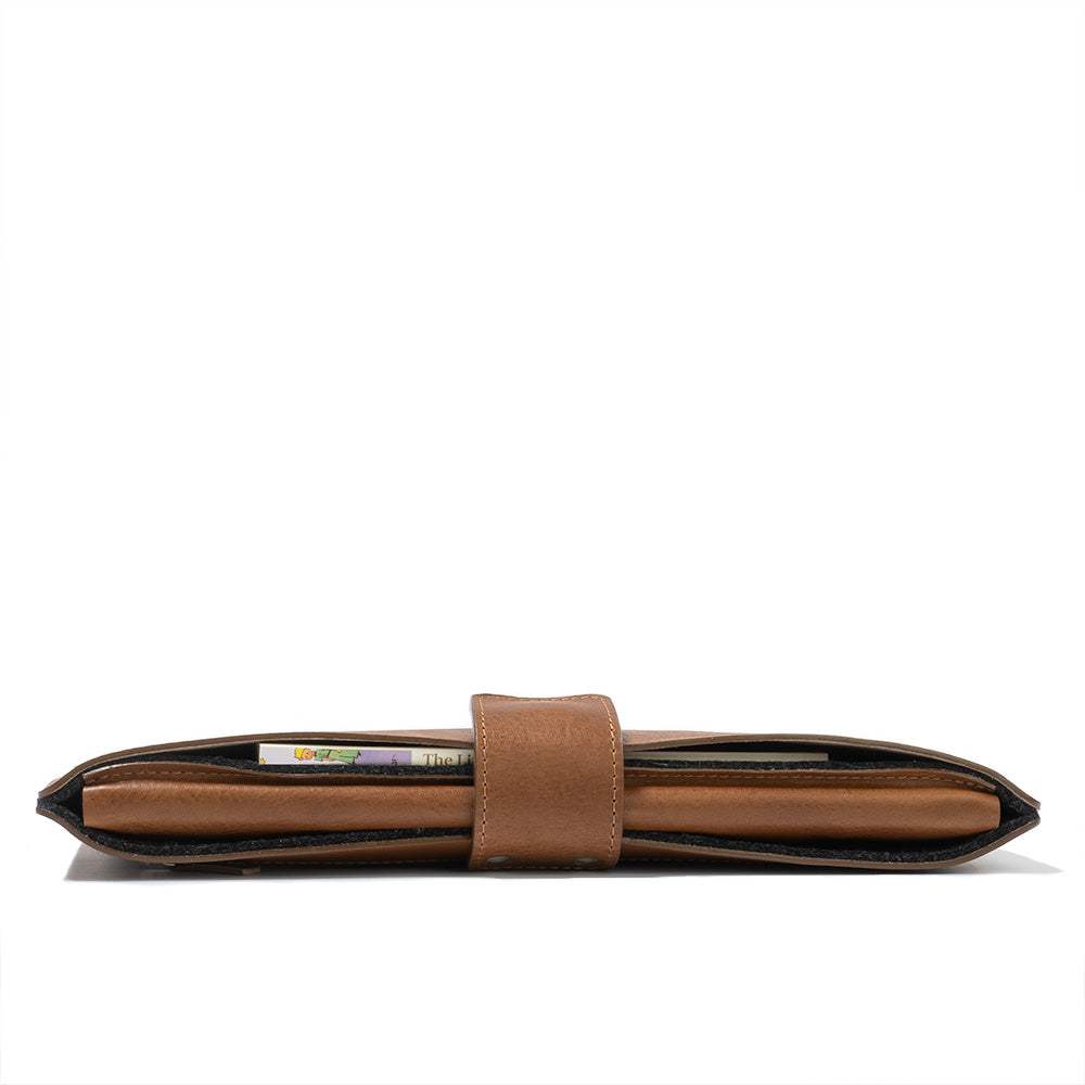 Leather Sleeve for iPad with Magnetic Strap-2