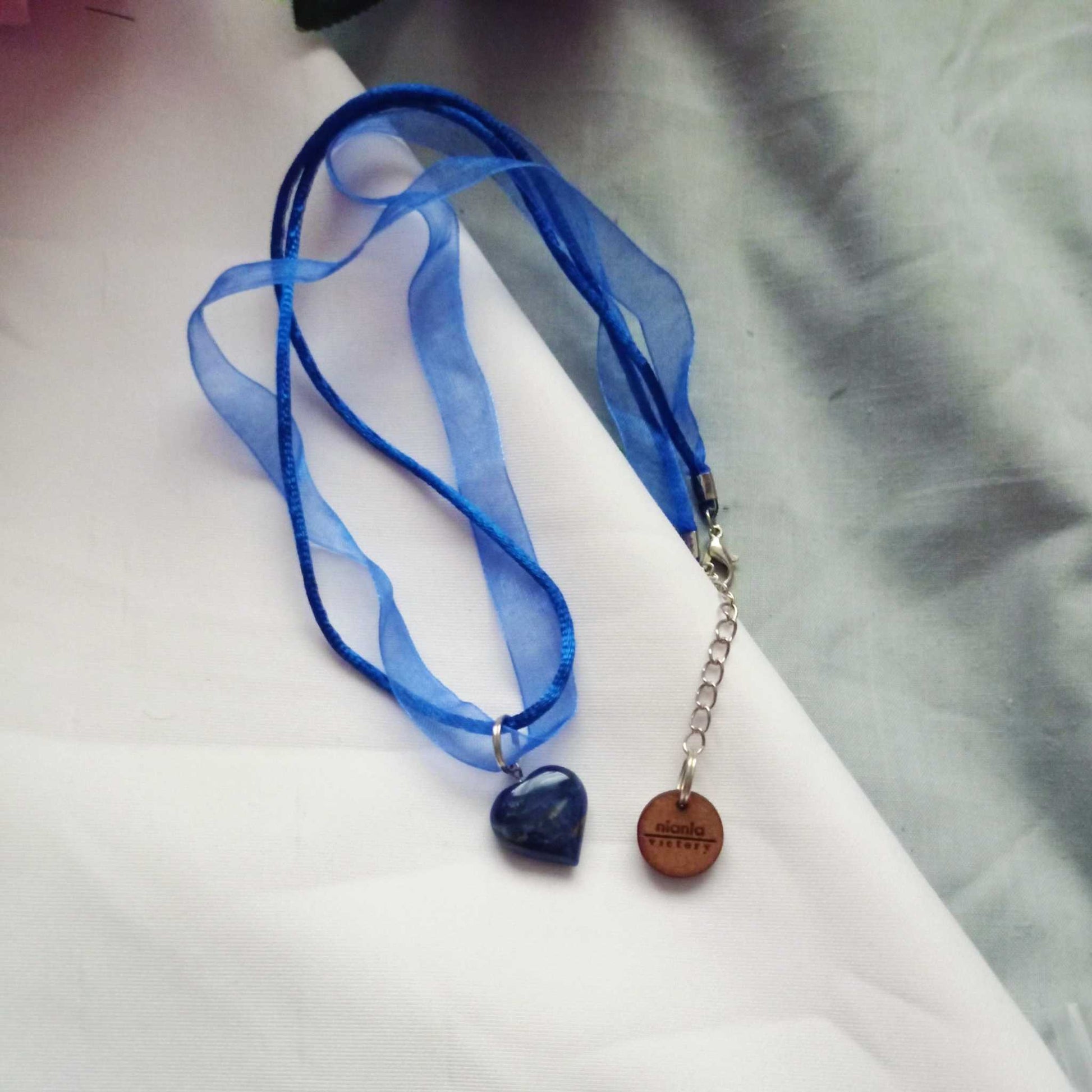 Sodalite Necklace, Blue Necklace, Heart Necklace, Sodalite Gemstone | by nlanlaVictory-4