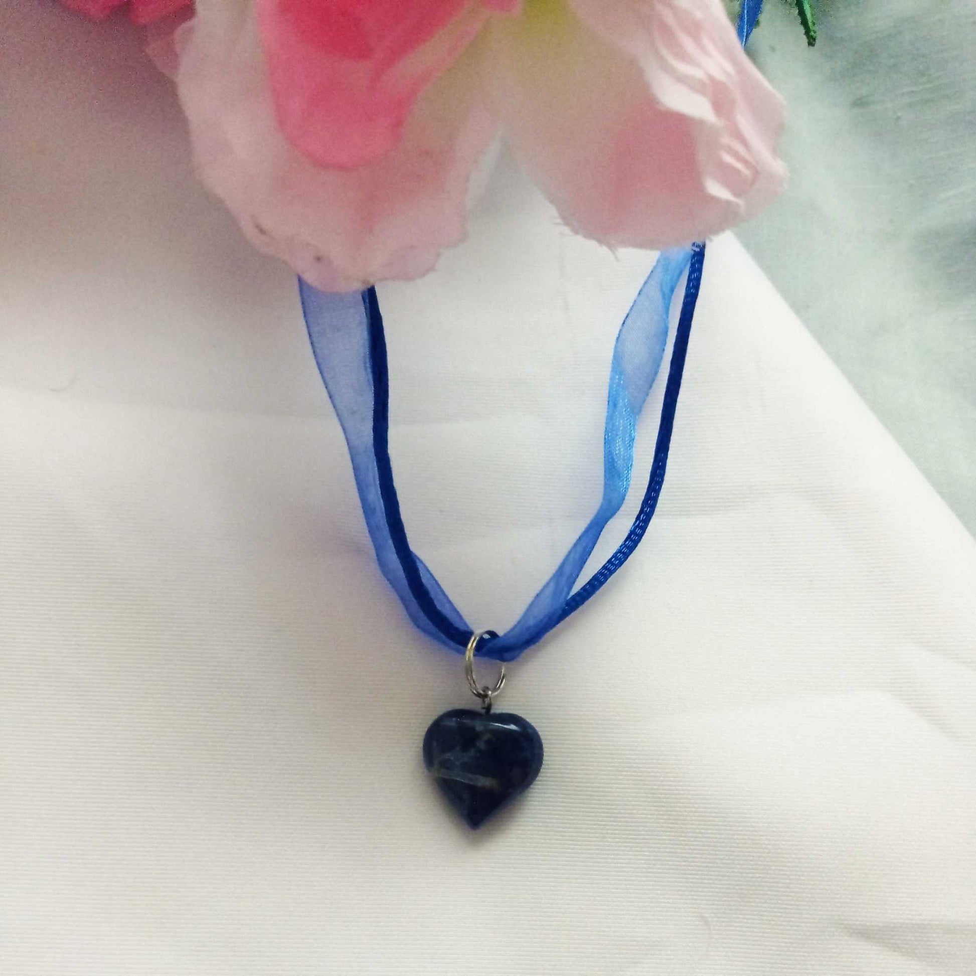 Sodalite Necklace, Blue Necklace, Heart Necklace, Sodalite Gemstone | by nlanlaVictory-3